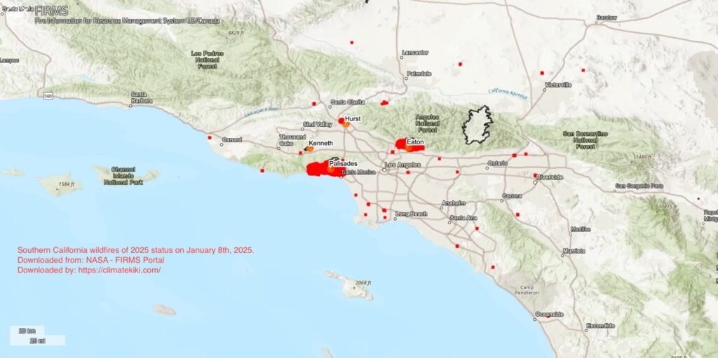Southern California wildfires of 2025. Palisades and Eaton Fire.